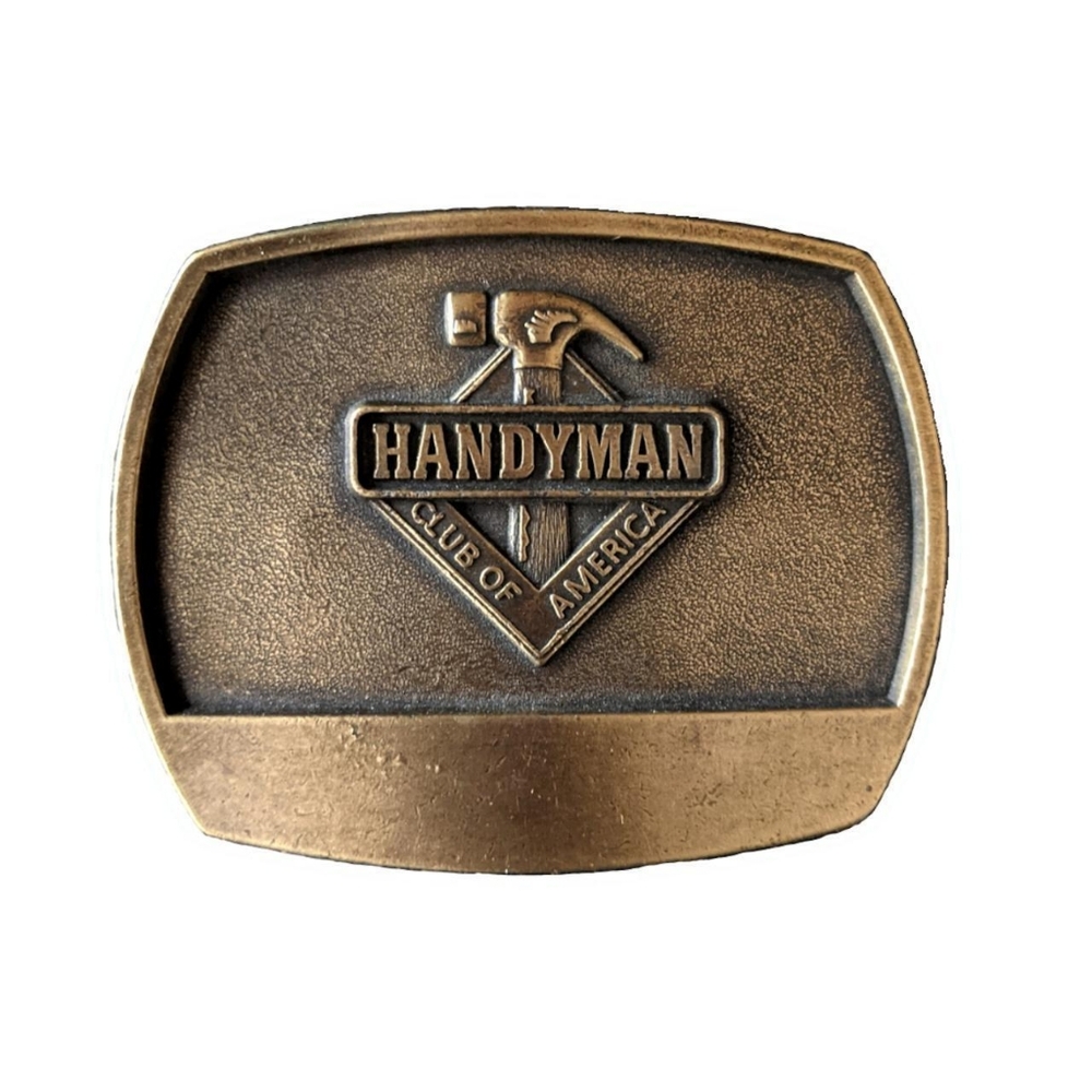Vintage 90s Handyman Club of America Beautiful Bronze Belt Buckle